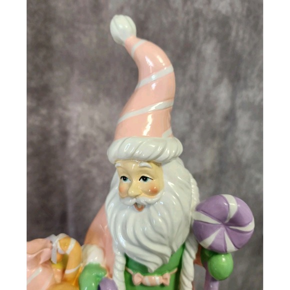 Christmas Pastel Pink Santa Claus Figure Macaron Candy Bag Peppermint Square New - Picture 6 of 11
